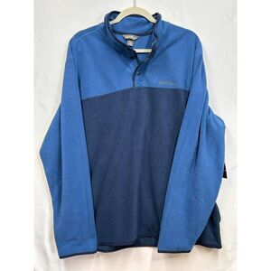 NWT Eddie Bauer‎ MR Fast Snap Mock Fleece Pullover Men's Sz XXL Outdoor Blue